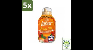5 x Lenor - Wasverzachter - Fresh Air Tropenzon - Ultra Geconcentreerd - 36 Wasbeurten - Grootverpakking - Vaatwasstrips - Wasverzachter - Frisheid - Wasmachine - Wasverzachter Fles - Tropische Geur