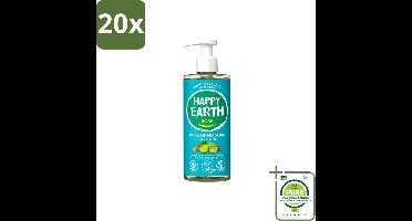 20 x Happy Earth – Handzeep – 100% Natuurlijk Cedar Lime – 300 ml - Grootverpakking - Vaatwasstrips - Natuurlijke Handzeep - Vegan Handzeep - Ceder En Limoen - Handzeep Met Essentiële Oliën - Antibacteriële Handzeep