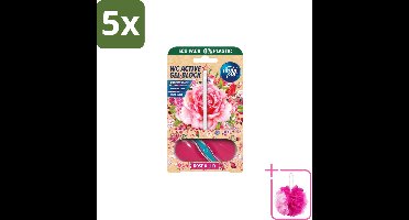 5 x Ambi Pur – Toiletblok – Roos & Lelie – 45 g - Bulkverpakking - Toiletblok roos en lelie - Douchemop - Frisse geur toilet