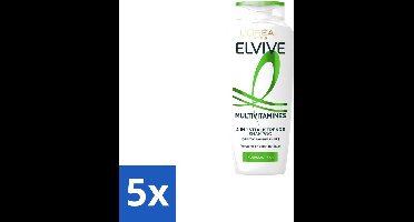 5 x L’Oréal Paris Elvive – Shampoo – Multivitamines 2-in-1 – 250 ml - Voordeelverpakking - 5 stuks