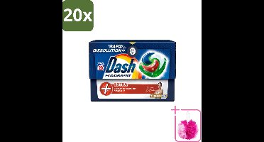 20 x Dash – Wasmiddel Pods 4-in-1 Platinum – Extra Vlekkenverwijdering – 20 Capsules - Bulkverpakking - Wasmiddelcapsules - Douchemop - Krachtige wasmiddel
