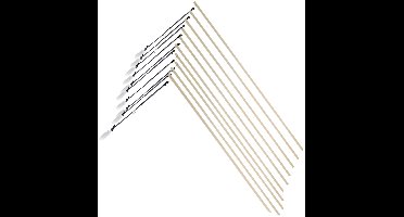 Cepewa Lampionstokje - 10x - met lichtje - incl. batterijen - 50 cm - houtkleur - kunststof / hout