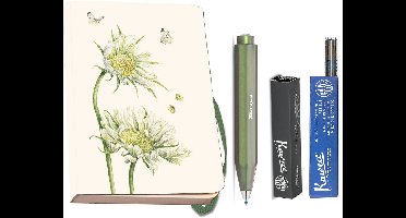 Kaweco - Bekking & Blitz - Schrijfwarenset - NOTEBOOK KLEIN 9,5X15 harde kaft groen - Balpen Shadow Green - Balpenvullingen blauw
