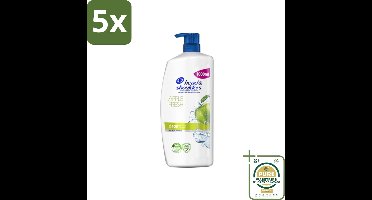 5 x Head & Shoulders - Anti-Roos Shampoo - Apple Fresh - Pompflacon - 1000 ml - Grootverpakking - Roosvrij Haar - Anti-roos Shampoo - Hoofdhuid Verzorging - Appelgeur Shampoo - Microbiome Balans