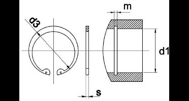 Borgring Din472 46X1,75Mm V Boring - 50 stuks