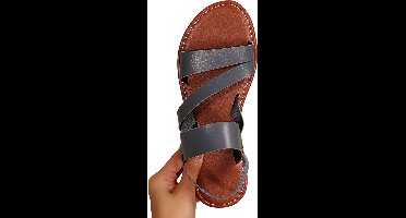 Currero Sandalen Dames - Slippers - Pantoffels - Schoenen - Badslippers - Grijs - Maat 36.5