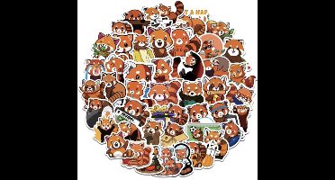 Scoby - Rode Panda Stickers - Pandastickers - Dierenstickers - Red Panda Stickers - Grappige Stickers - 50 stuks
