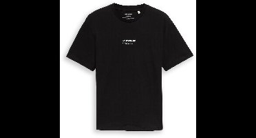 Tom Tailor Denim - T-shirt met relaxte pasvorm van katoen - Maat S - Black