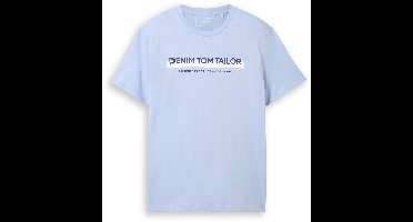 Tom Tailor Denim - T-shirt met logo-print - Maat XXL - Brunnera Blue