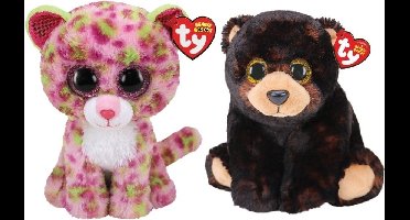 Ty - Knuffel - Beanie Buddy - Lainey Leopard & Kodi Bear
