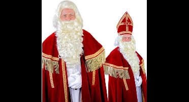 baardset Sint TV 55 cm kanekalonhaar wit 3-delig