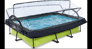 EXIT Lime Frame Zwembad 300x200x65cm - Opzetzwembad - met Filterpomp & Overkapping - Rechthoekig - Groen