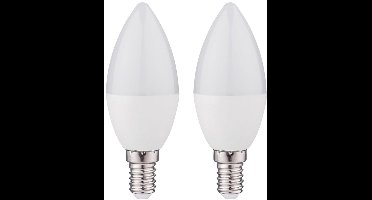 Kobi LED Lamp E14 4.5W - 420lm - 3000K - 230V - Voor Kroonluchters, Bedlamp of Slaapkamer - Kaarsvorm - 2 stuks