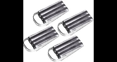 HI Deurstopper - 4x stuks - rubber - RVS - 13 x 5 x 4 cm - antislip