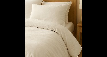 Zydante® Dekbedovertrek Velvet Coral 200x200/220 cm - Off Wit - met 2 Kussenslopen