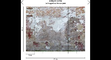 OUDE BAKSTENEN EN CEMENTMUUR FOTOBEHANG | Industrieel - Grijs Bruin Creme - Livingwalls The Wall II