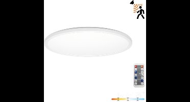 LED Plafondlamp NIVERA CIRCLE 24W Wit - IP54 - 3CCT 3000K/4000K/6000K - Bewegings- & Daglichtsensor - met Afstandsbediening | Geen fitting | Warm Wit-Koel Wit-Daglicht | 24 watt | 30.000 Branduren