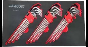 Haakse sleutel set Extra lang Torx, Torx-H, Inbus 25 delig-Weber Tools