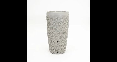 Vita - Regenton Flow met vulautomaat - Licht grijs - Inclusief vulautomaat met boor bitje - Met bloempot - Met Gardena koppeling kraantje - Lichtgewicht - Breukbestendig - Vorstbestendig - UV-bestendig - 240 Liter inhoud - Makkelijke installatie