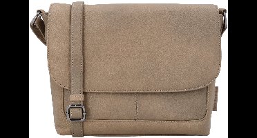 Beagles Benidorm Schoudertas - Crossbody - Dames - Tas - Overslag - Praktisch - Leren Dames Tas - Taupe