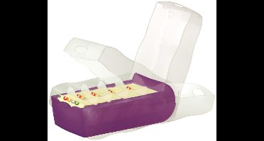 HAN CROCO 997-673 Kaartenbox Doorschijnend, Lila Aantal kaarten (max.): 900 kaarten DIN A7 liggend Incl. 100 gelinieerd