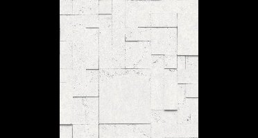 Horizons tegels grijs (tegels vliesbehang, grijs)