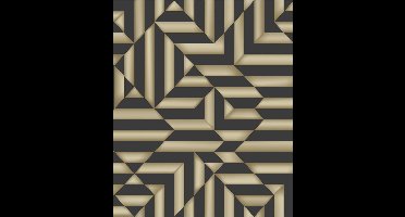 Galactik ruit/streep bruin/goud L858-09