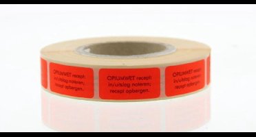 Spruyt Hillen Sticker opiumwet recept 1000 stuks