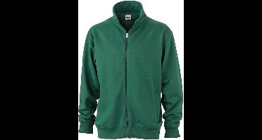 James and Nicholson Unisex Workwear Sweat Jacket (Donkergroen)