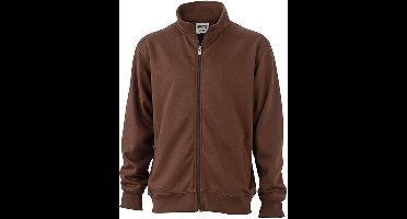 James and Nicholson Unisex Workwear Sweat Jacket (Bruin)