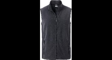 James and Nicholson Heren Workwear Fleece Bodywarmer (Koolstof Grijs/Zwart)