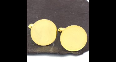 Manchetknopen - Echt Zilver 925 Rond Goud Spiegelend