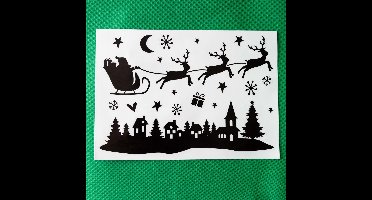 Kerst raamstickers, huisjes, Kerst figuren