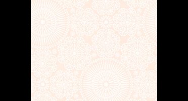 GRAFISCHE BLOEMEN BEHANG - Roze Wit - AS Creation COZZ