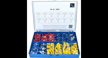 Vogt Verbindungstechnik 4035 Assortiment ringkabelschoenen 0.50 mm² - 6 mm² Rood, Blauw, Geel 505 stuk(s)