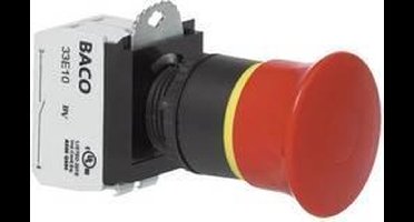 BACO L22DR01B Noodstopschakelaar Kunststof frontring, Zwart, Met statusweergave 600 V 10 A IP69K 1 stuk(s)