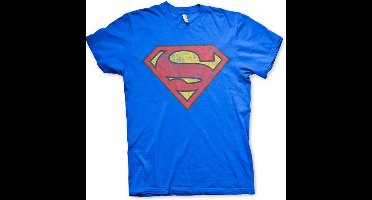 DC Comics Superman Heren Tshirt -M- Washed Shield Blauw