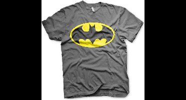 Batman Signal Logo T-shirt donkergrijs M - Katoen - Fan merch, Film, TV-series