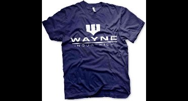 DC Comics Batman Heren Tshirt -S- Wayne Industries Logo Blauw