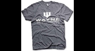 DC Comics Batman Heren Tshirt -S- Wayne Industries Logo Grijs