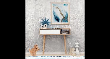 Skye Decor, Dressoir, Oseyo, Gemelamineerde spaanplaat, Eiken & Wit, 100 x 30 x 94 cm