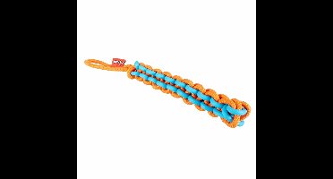 Coockoo Twisting Tugger Hondenspeeltje - Trek- en Apporteerspeeltje - Stevig voor Intensief Kauwen - Blauw/Oranje