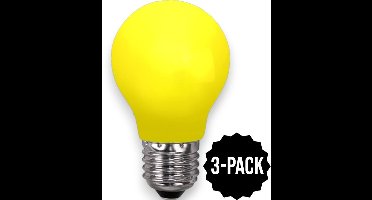 3-Pack | Prikkabel - Standaard bol - E27 - 0.9W - Geel