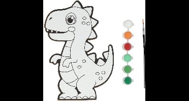 Wins Holland schilderen speelgoedset dino canvas met verf en penseel.