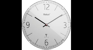 Mebus radiogestuurde wandklok, stil, koepelglas, frameloos, grijs, model 12986 - Modern design en exacte tijd