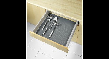 WENKO Anti-slip mat extra sterk 150x50cm grijs noppenmotief - Matje voor keukenkasten en lades - Op maat aanpasbaar - Lademat antislip keuken - Keukenlade beschermmat