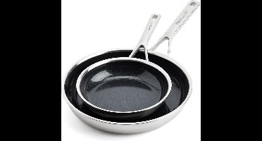 KitchenAid Multi-Ply koekenpannenset 2-delig ø20+28cm - RVS - inductie - anti-aanbak - PFAS-vrij