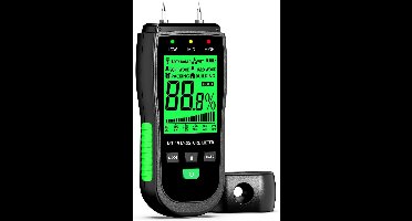 GELLDG Vochtigheidsmeter met LCD-scherm - Vochtigheidstester met uitneembare sonde en 4 meetmodi - Automatisch uitschakelen - Geschikt voor hout, metselwerk, beton en muren - Incl. batterij - Nauwkeurigheid ±0,5%