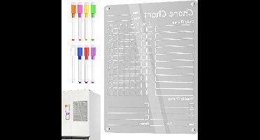 Gezins Planner - Takenbord Whiteboard - Huishouden Organiseren - Magnetisch & Krasbestendig - 40x30cm - Wit