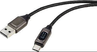 Renkforce RF-6249502 USB-kabel USB 2.0 USB-A stekker, USB-C stekker 2.00 m Zilver (metallic)